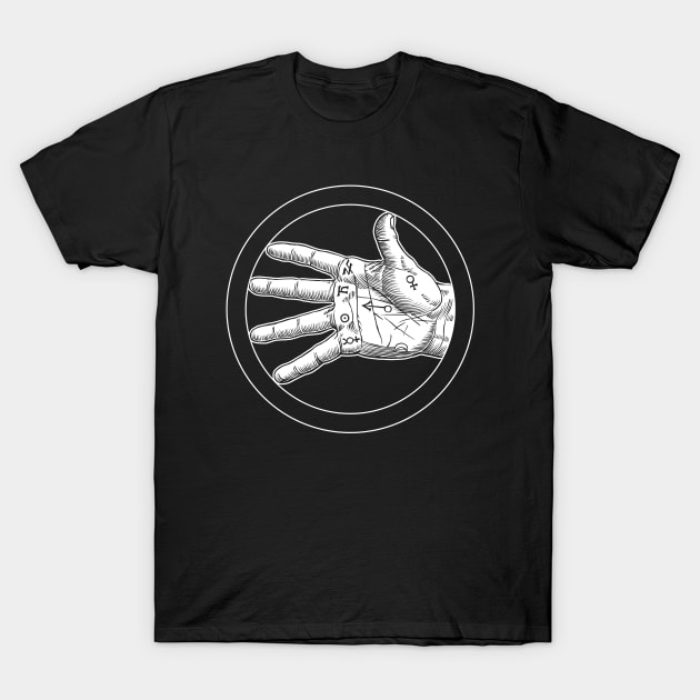 The Hand of Palmistry, Agrippa, alchemy, chiromancy, T-Shirt by StabbedHeart